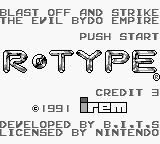 R-Type title screen for GameBoy